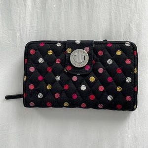 Vera Bradley Black Quilted Polka Dot Wallet